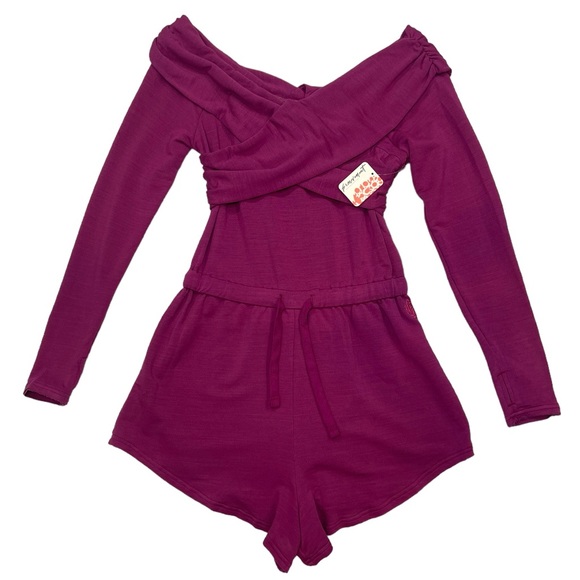 Free People FP Movement Love Spell Romper One-Piece Long Sleeve Size Small NEW - Picture 4 of 15
